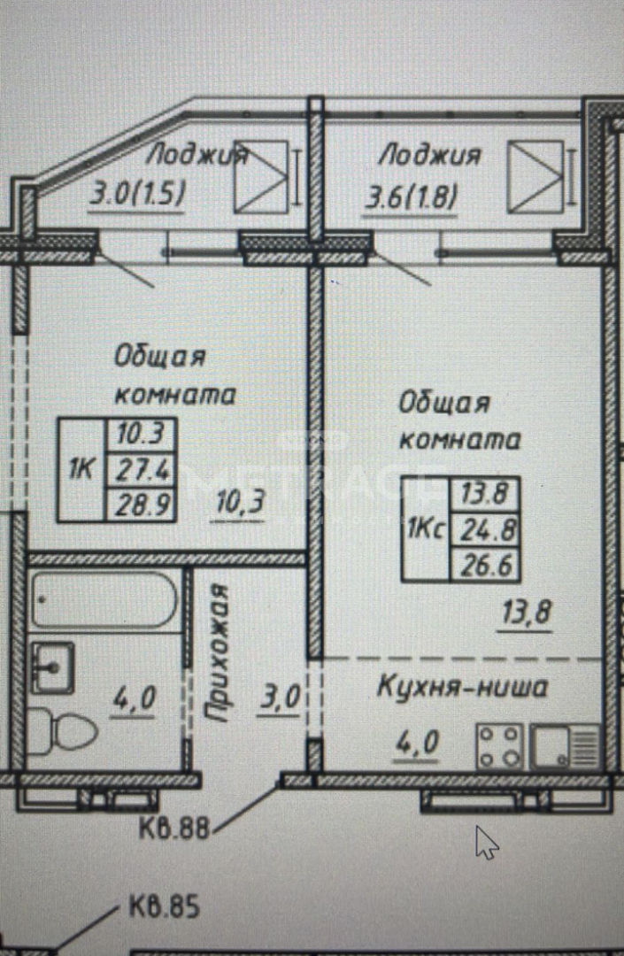 Ясный Берег, 23, 1-к квартира